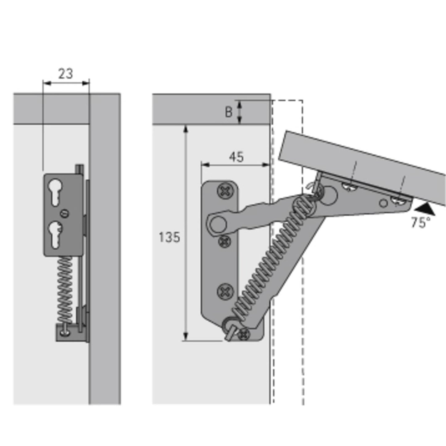 Hettich Cabinet Door Lift 90 Set Left & Right