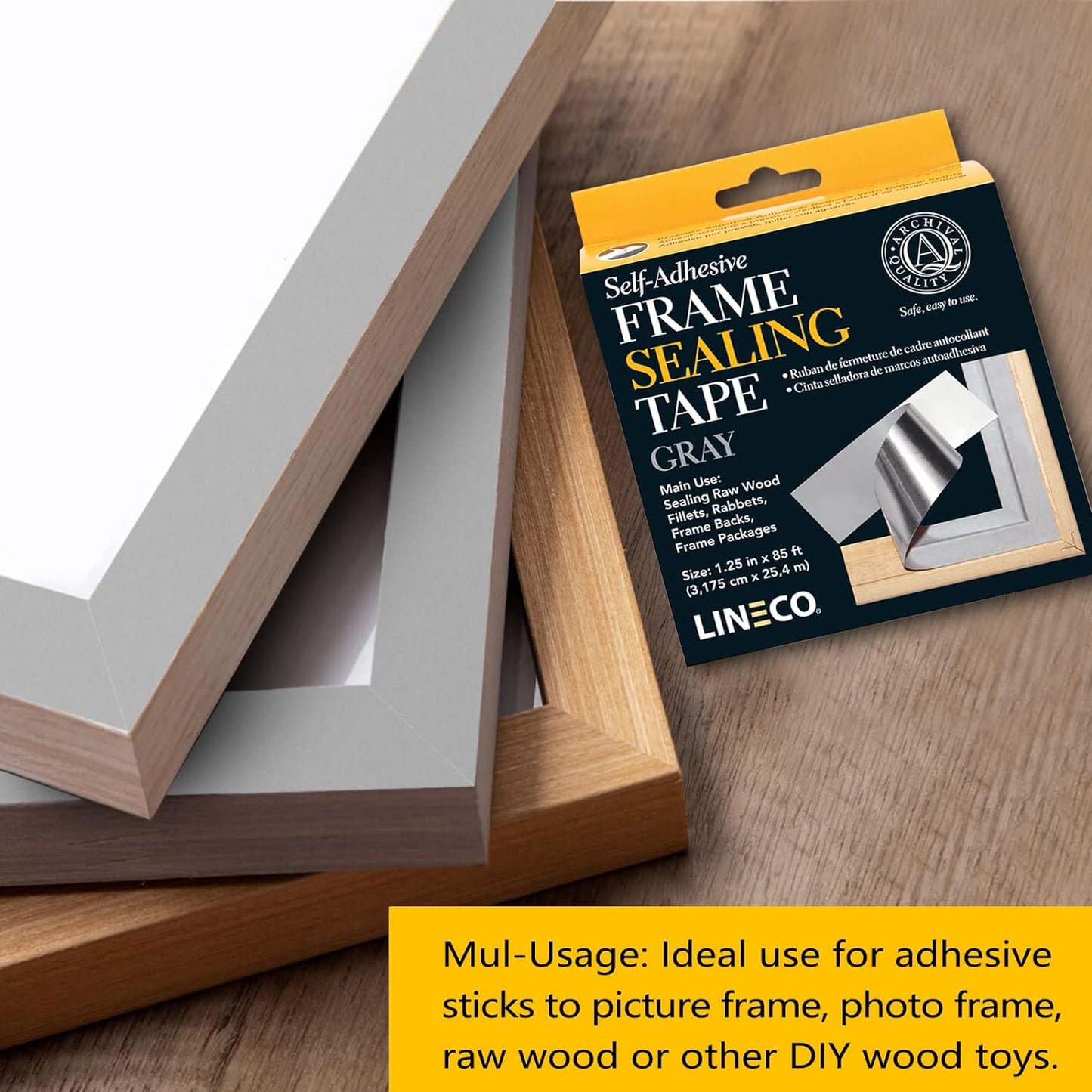 Lineco Picture Frame Sealing Tape Self-Adhesive Grey, 3.2cm x 25m