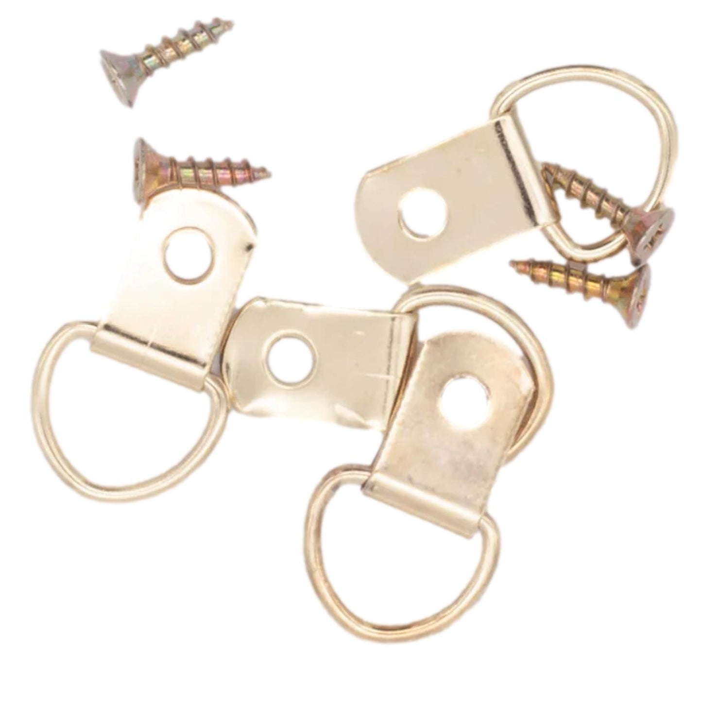 X-Hooks Brass D Rings For Picture Frames (4 Pack)