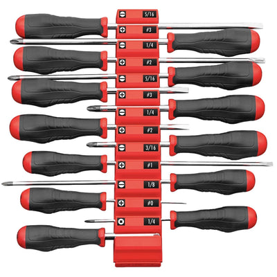 Ernst 5601M Screwdriver Pro 13 Tool Magnetic Storage Organiser Red