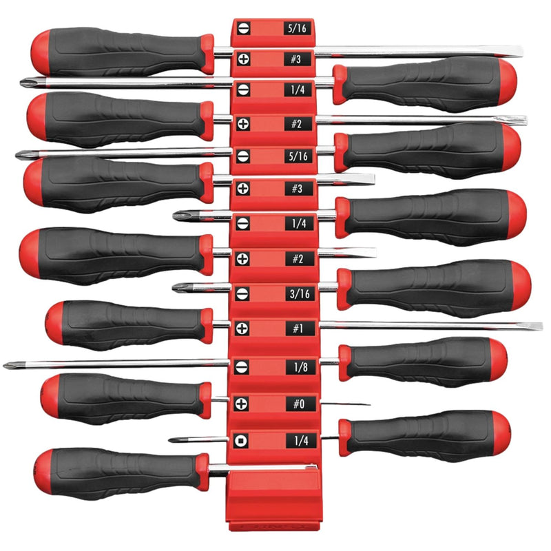 Ernst 5601M Screwdriver Pro 13 Tool Magnetic Storage Organiser Red