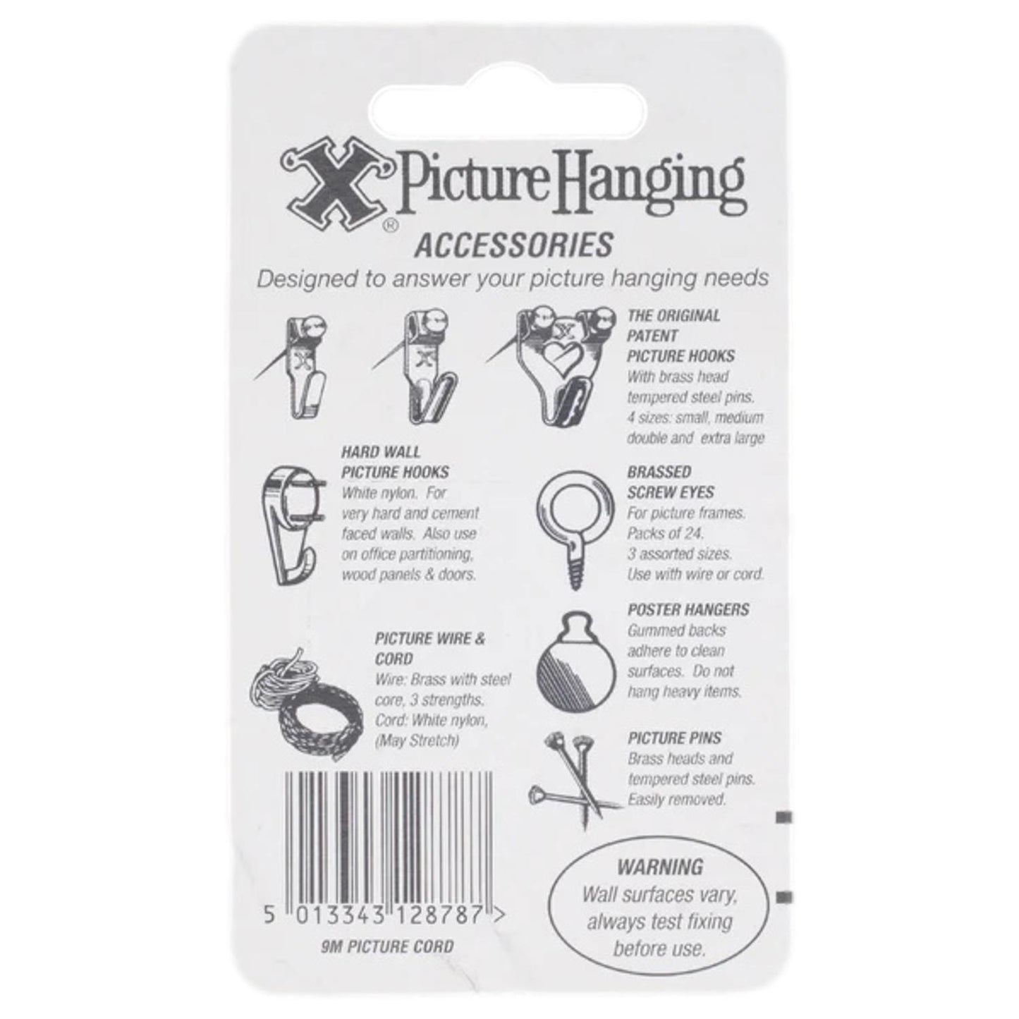 X-Hooks Picture Hanging Picture Cord White 9m