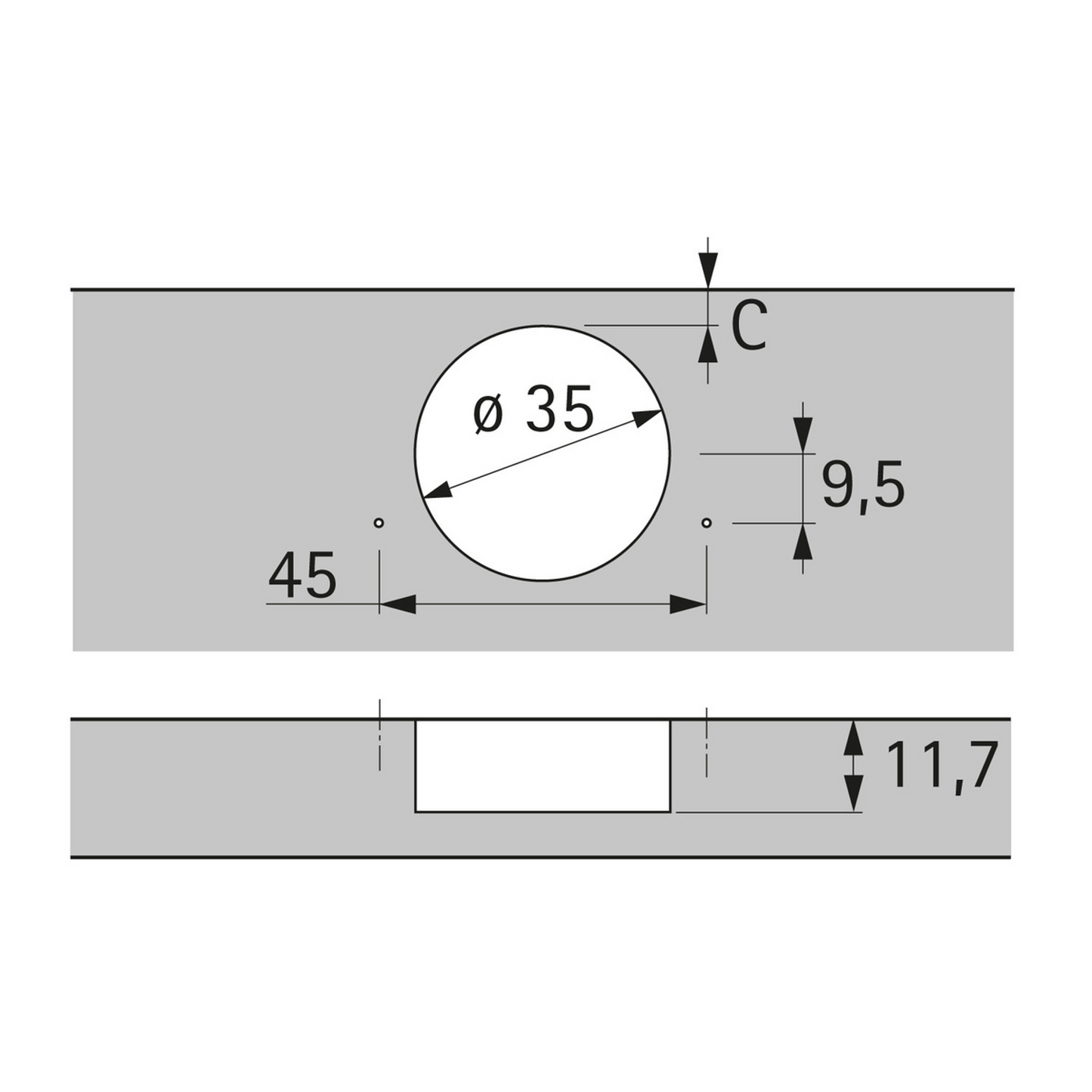 Hettich Sensys 8657i 165° Soft Close Wide Angle Hinge TB 45mm 9099560