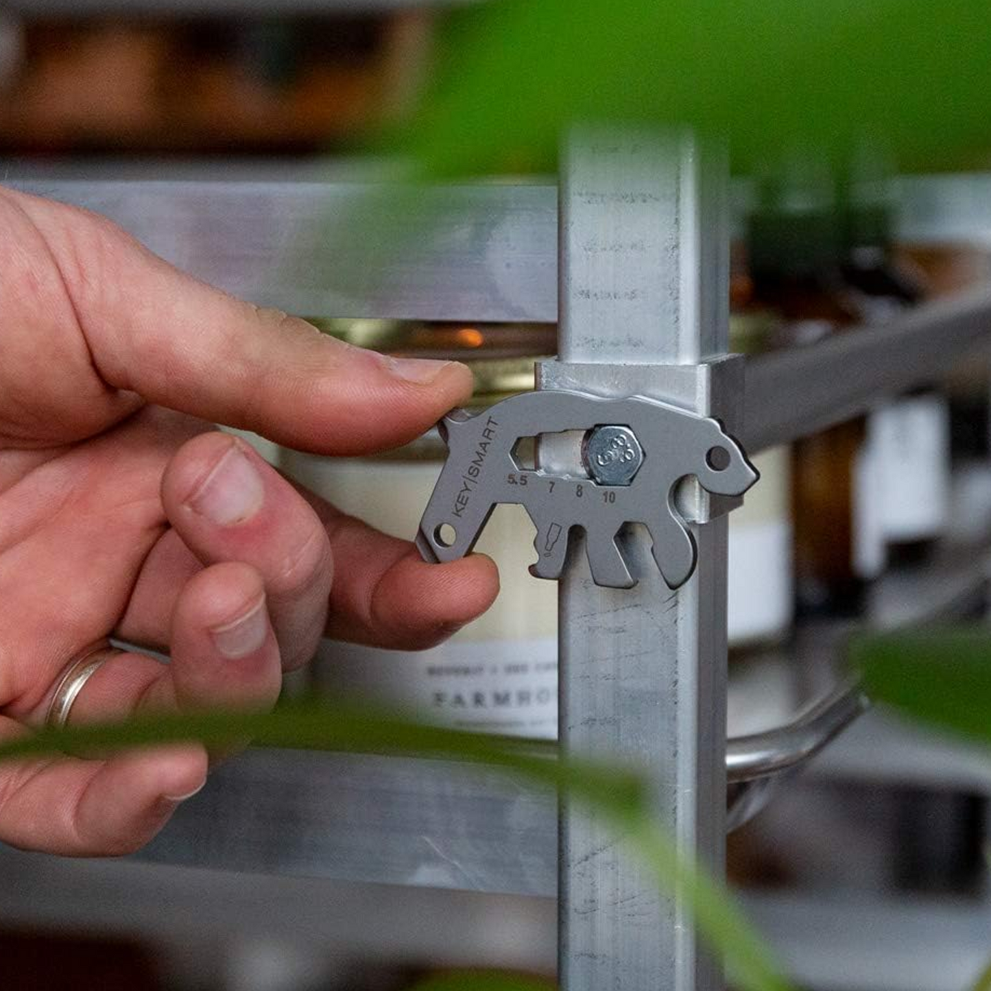 KeySmart Alltul Multi-tool Bear for Keyring or Wallet Stainless Steel