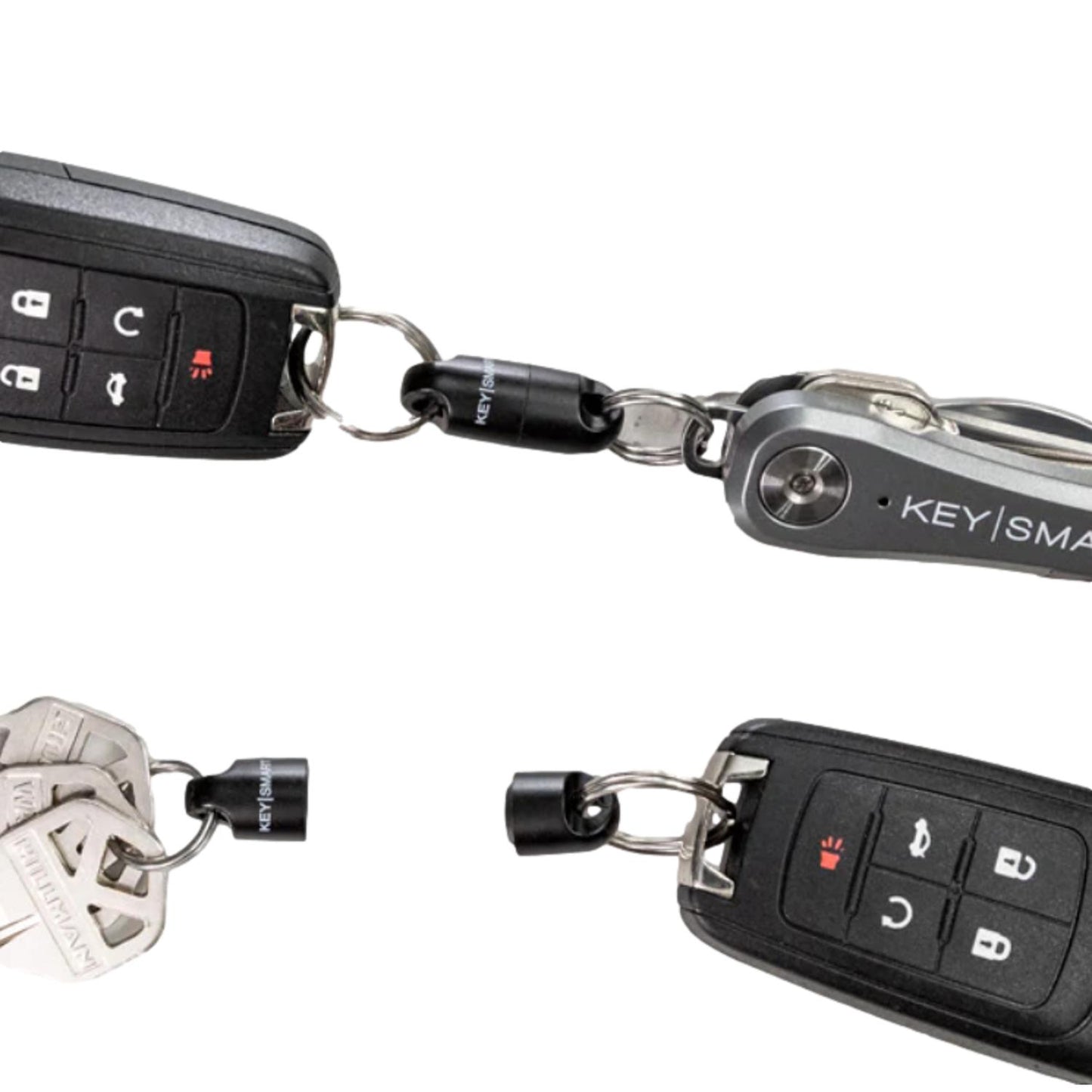 KeySmart MagConnect Magnetic Keyring Quick Connect Black