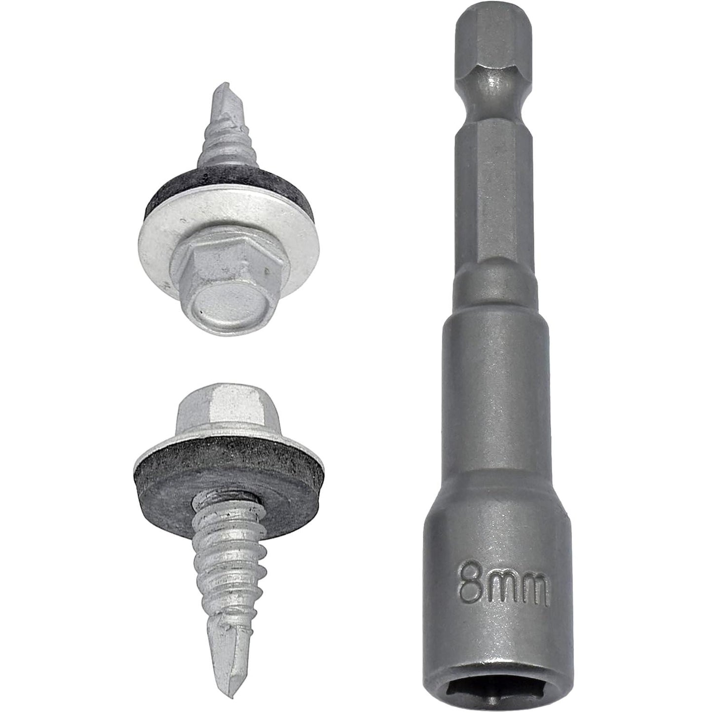 Corrugated Timber Tek Roofing Screws Self-Drilling 6.3mm (14g) x 22mm + 8mm Hex Key (100 Pack)