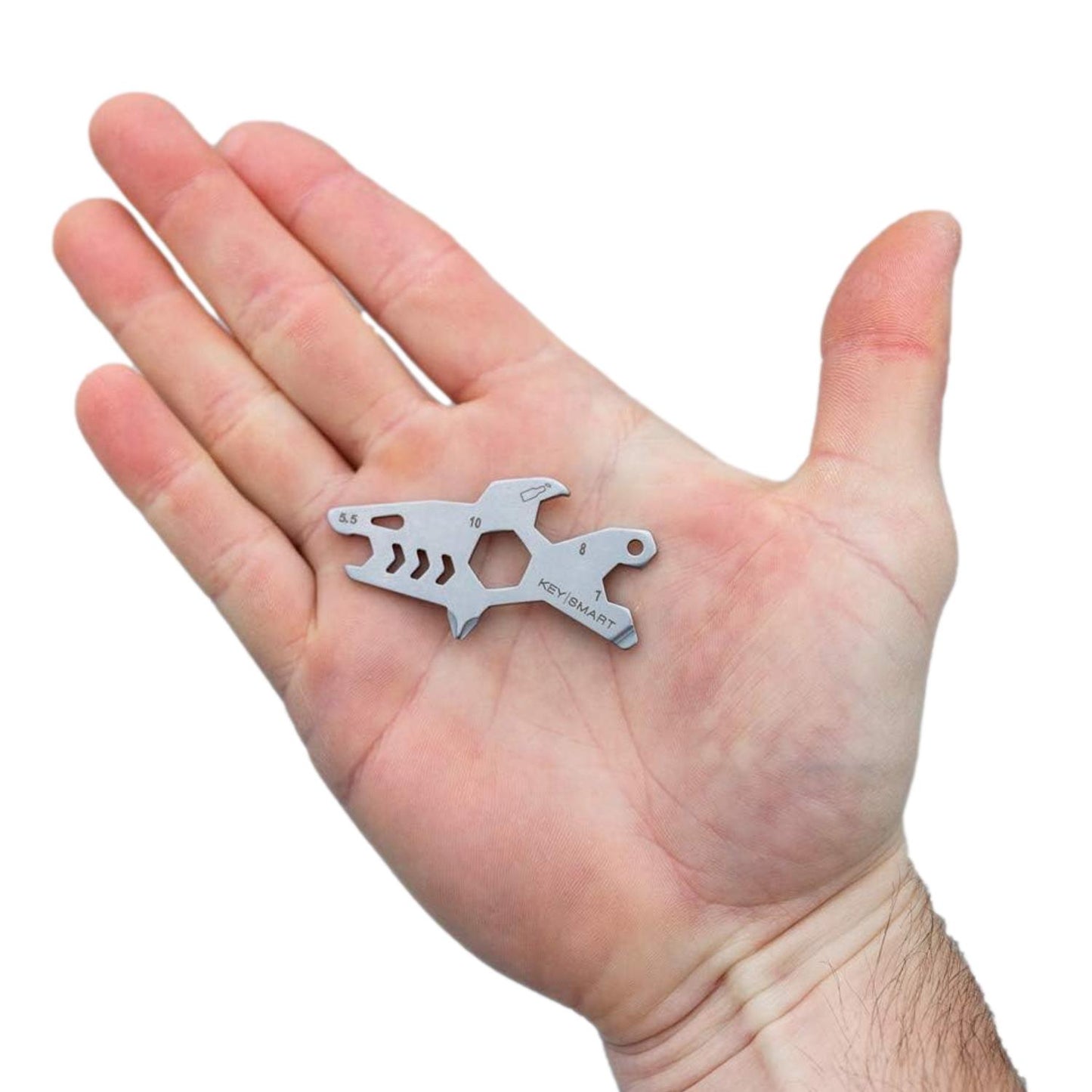 KeySmart Alltul Multi-tool Shark for Keyring & Wallet Stainless Steel
