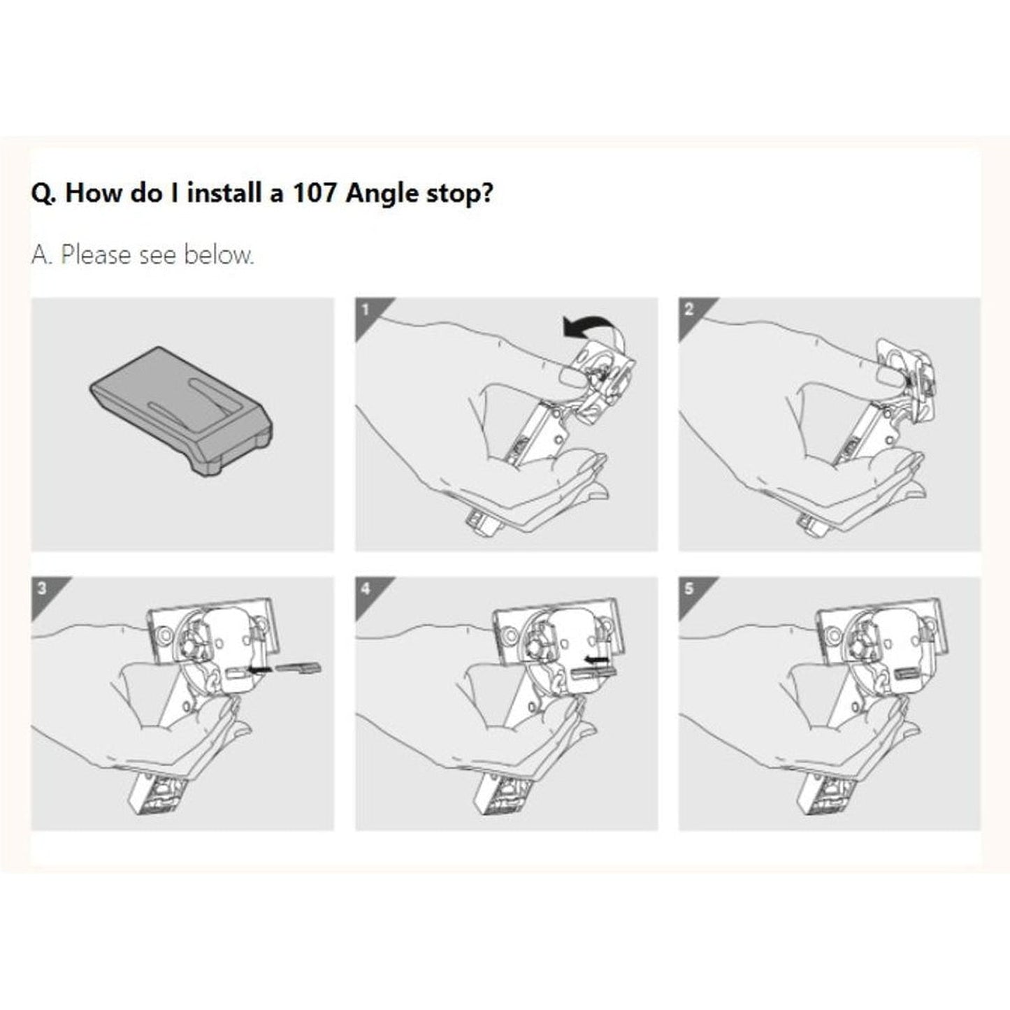 Blum 74.1103 Hinge Opening Restrictor/Angle Stop 86° for 107° Hinges (10 Pack)