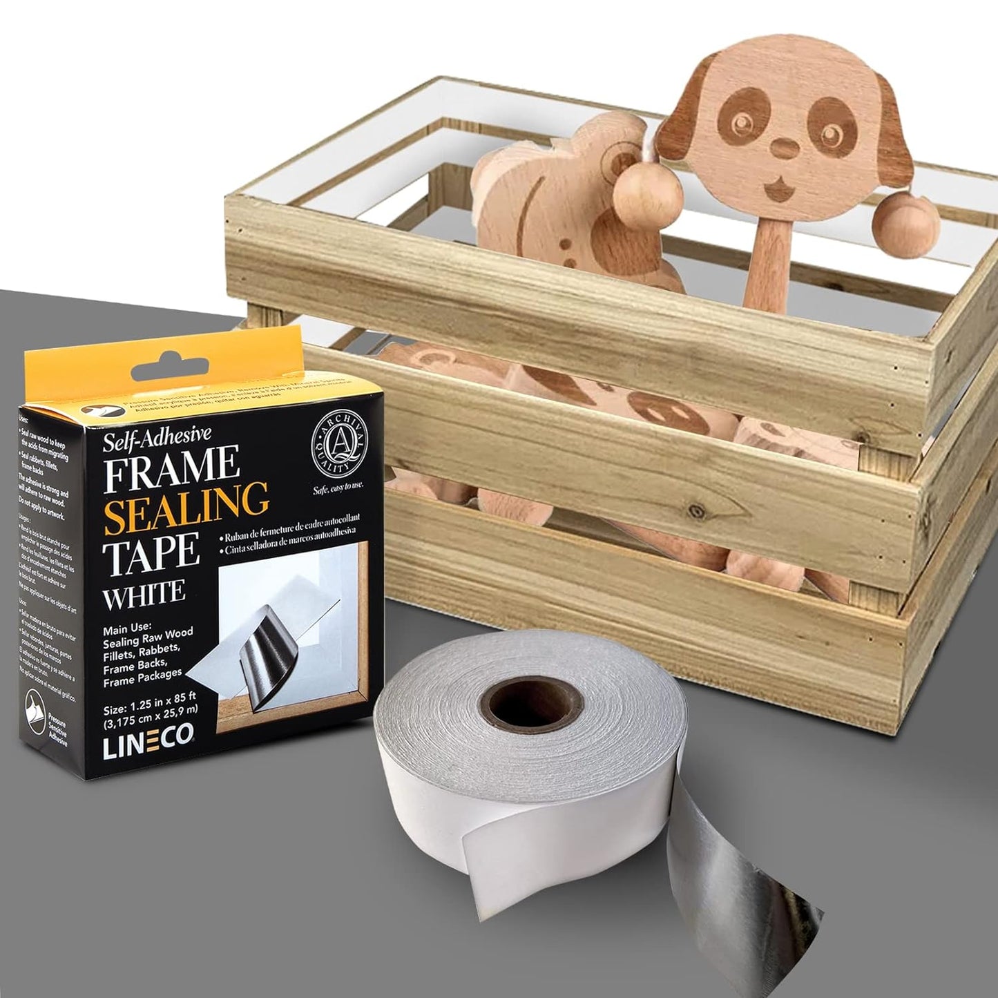 Lineco Picture Frame Sealing Tape Self-Adhesive White 3.2cm x 26m