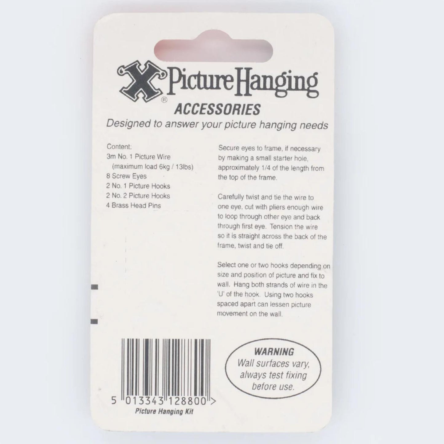 X-Hooks Brass Picture Hanging Kit Hook Wire & Eye Set