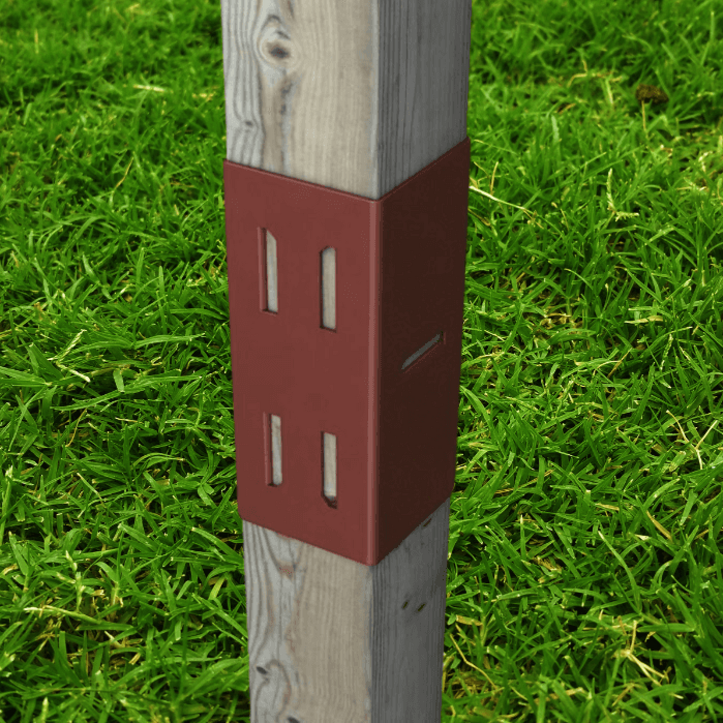 100mm Timber Fence Post Extender Red Oxide (1 Pack)
