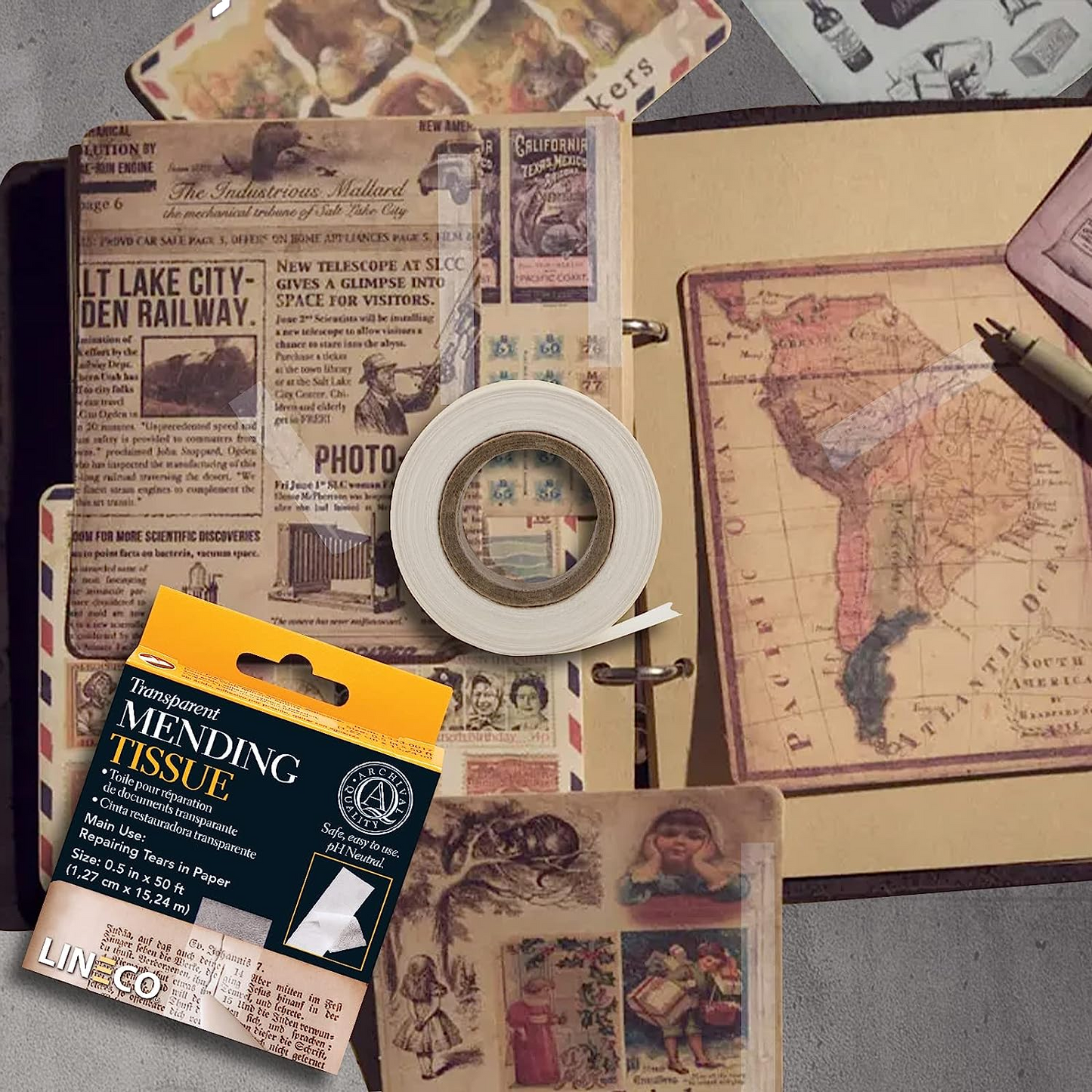 Lineco Document Mending Tissue Transparent Document Repair 13mm x 15m