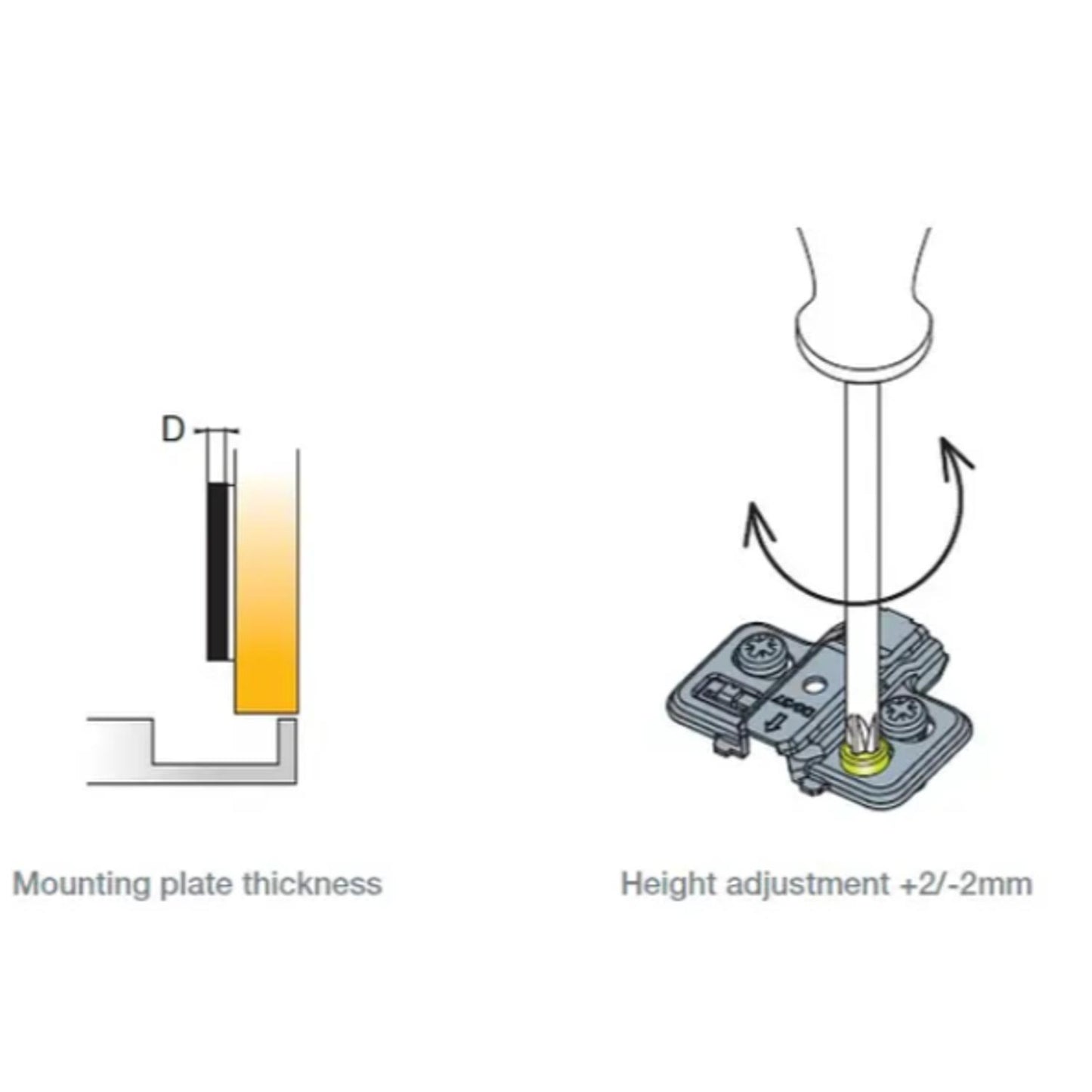 Titus T-Type Adjustable Hinge Mounting Plate 700-0KA0-054