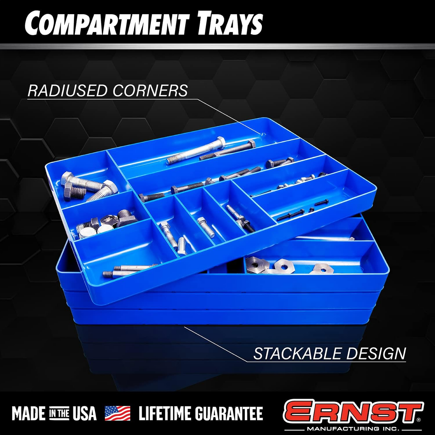 Ernst 5012 Tool Organiser Tray Blue 10 Compartments