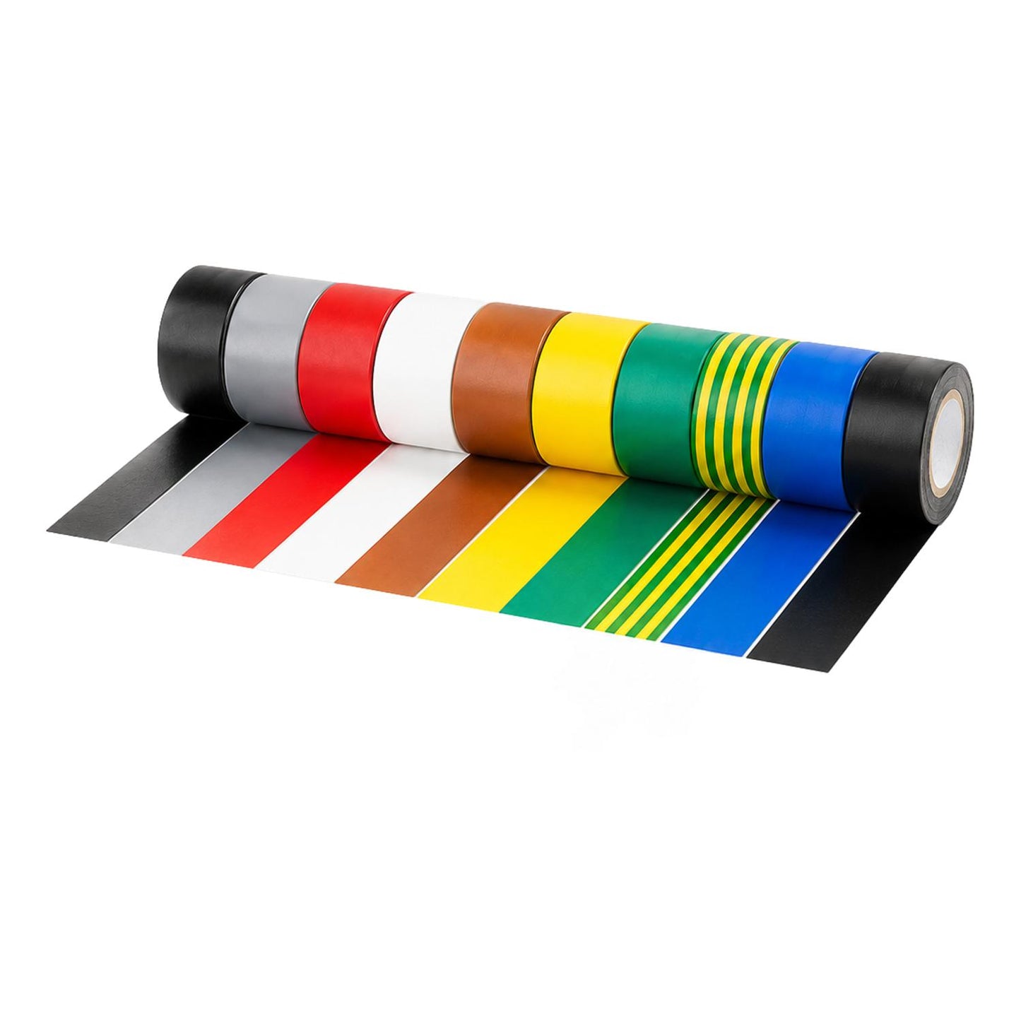 Electrical Insulation Tape PVC Flame Retardant 10 Roll Multi Pack 19mm x 5m