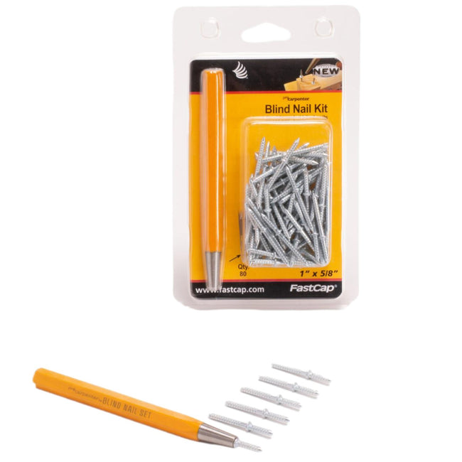 FastCap Blind Nail Tool & Large Double Ended Nails x 80 25mm+15mm (1"+5/8")