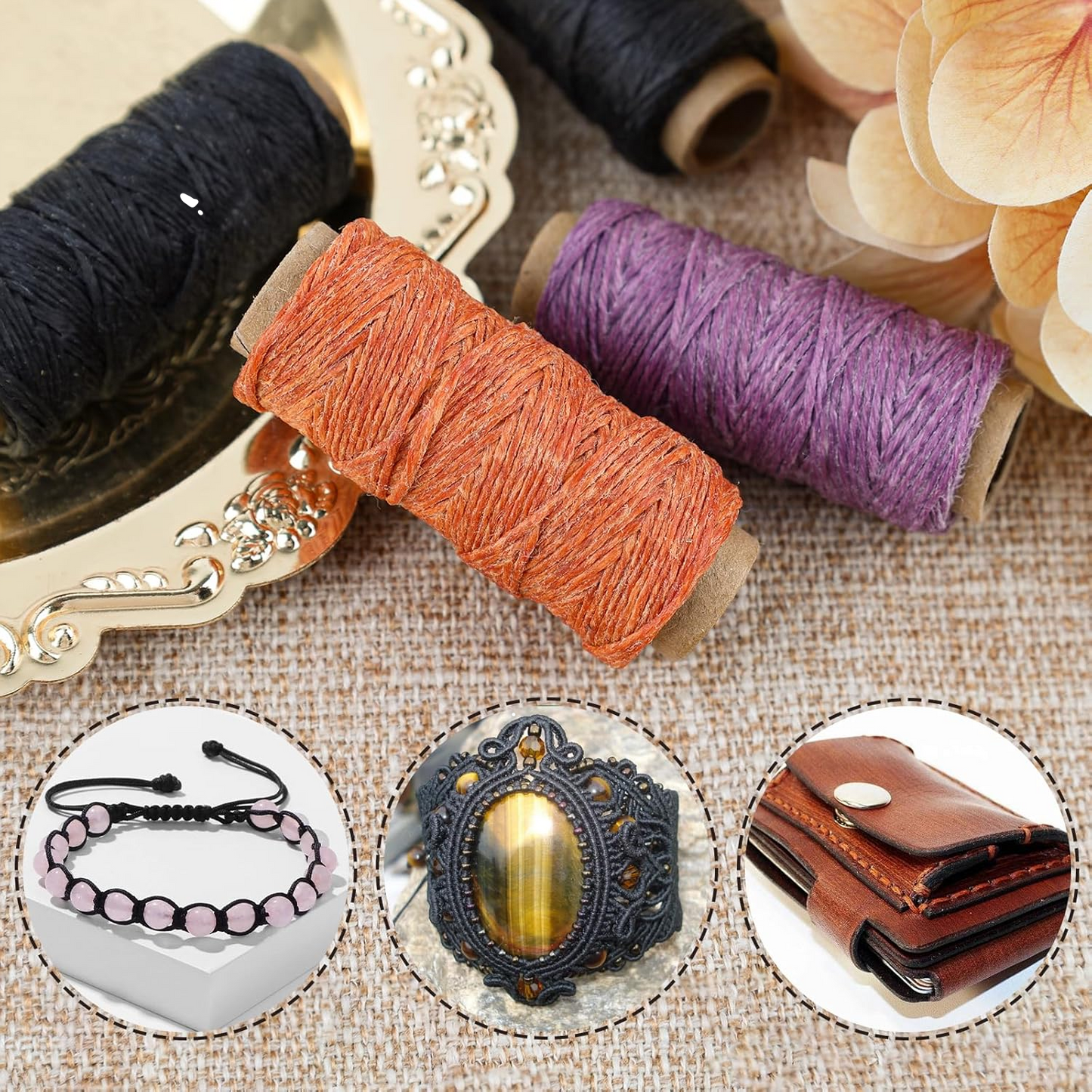 Linen Thread Waxed 20 Yards Books By Hand