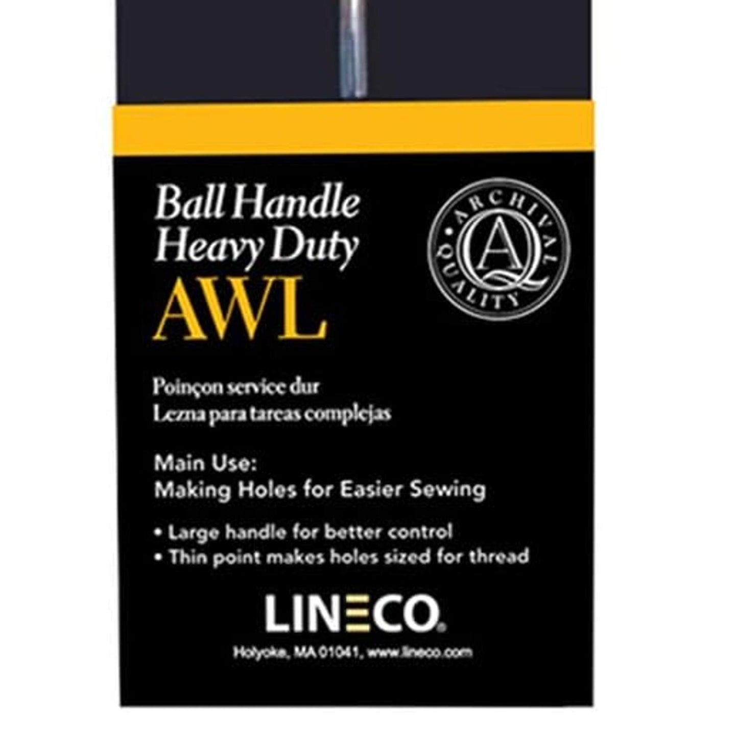 Lineco Awl Heavy Duty for Sewing and Bookbinding Ball Handle