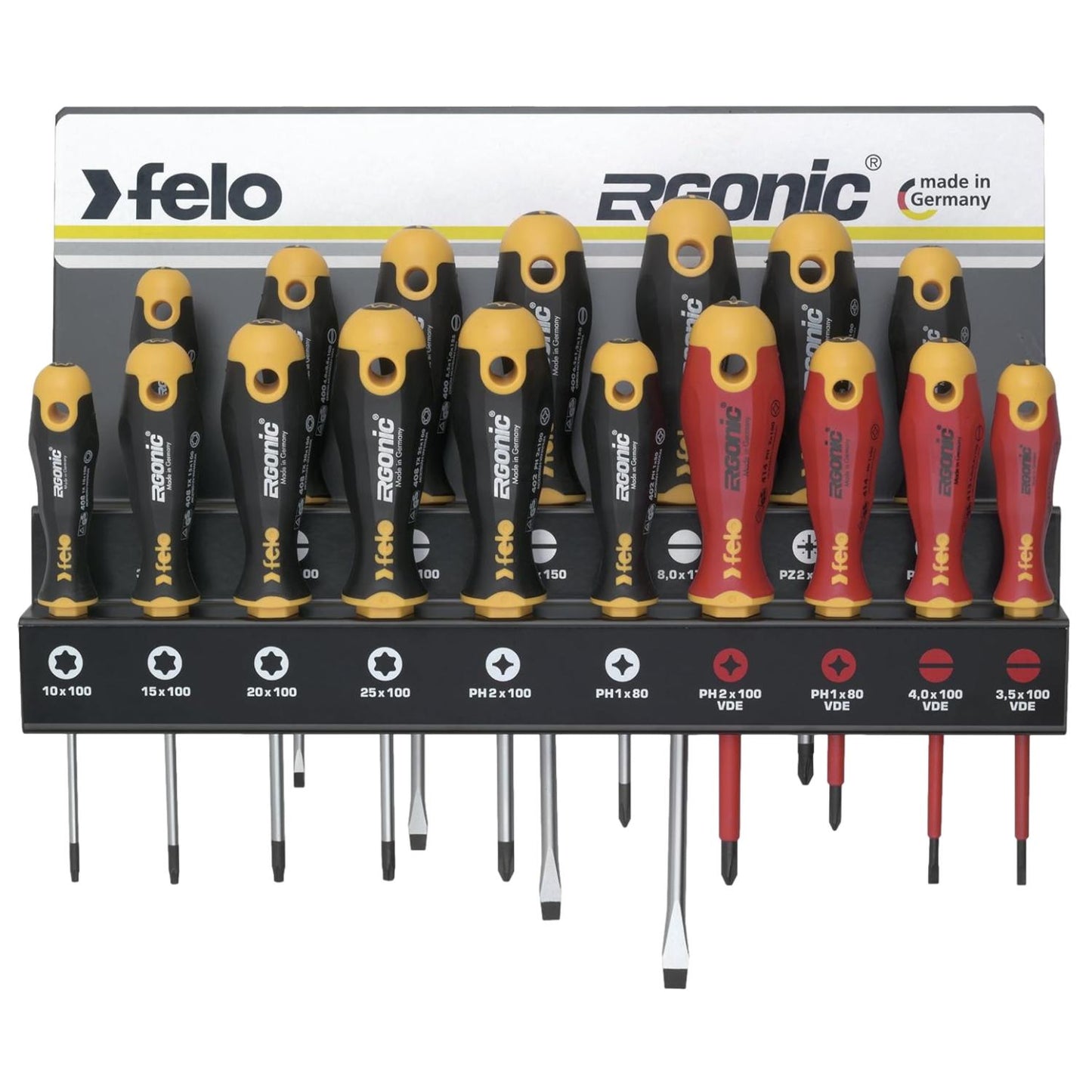 Felo Ergonic XXL Rack Screwdriver 17 Piece Set