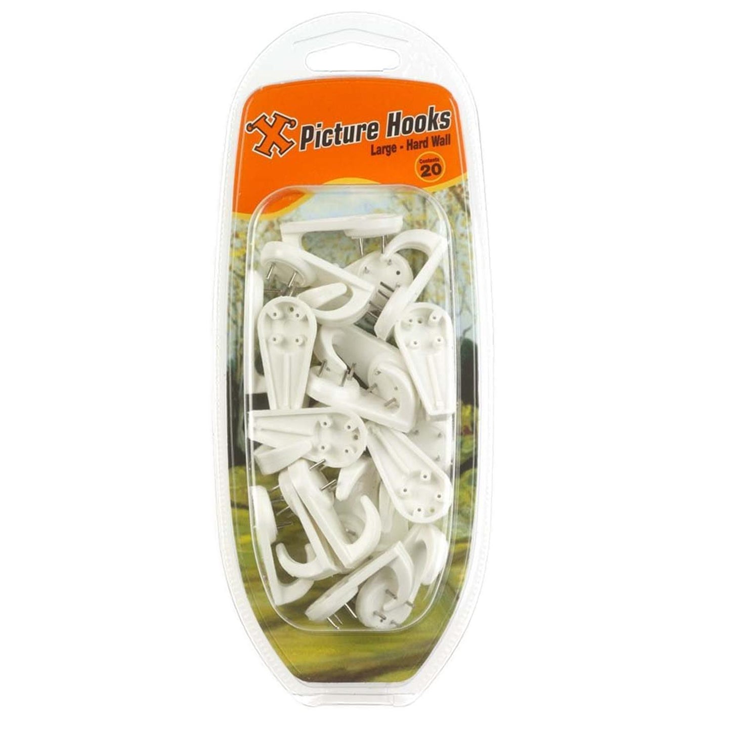 X-Hooks Hard Wall Picture Hooks Large Nylon (20 Pack)