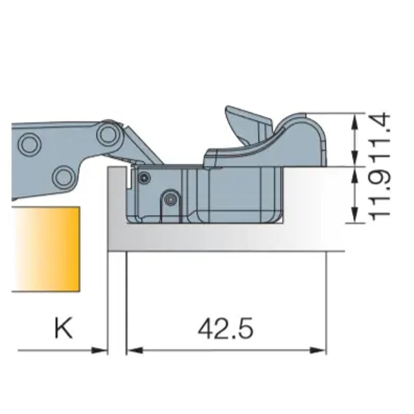 Titus T-Type 110° Black Full Overlay Soft Close Hinges & Mounting Plates (2 Pack)