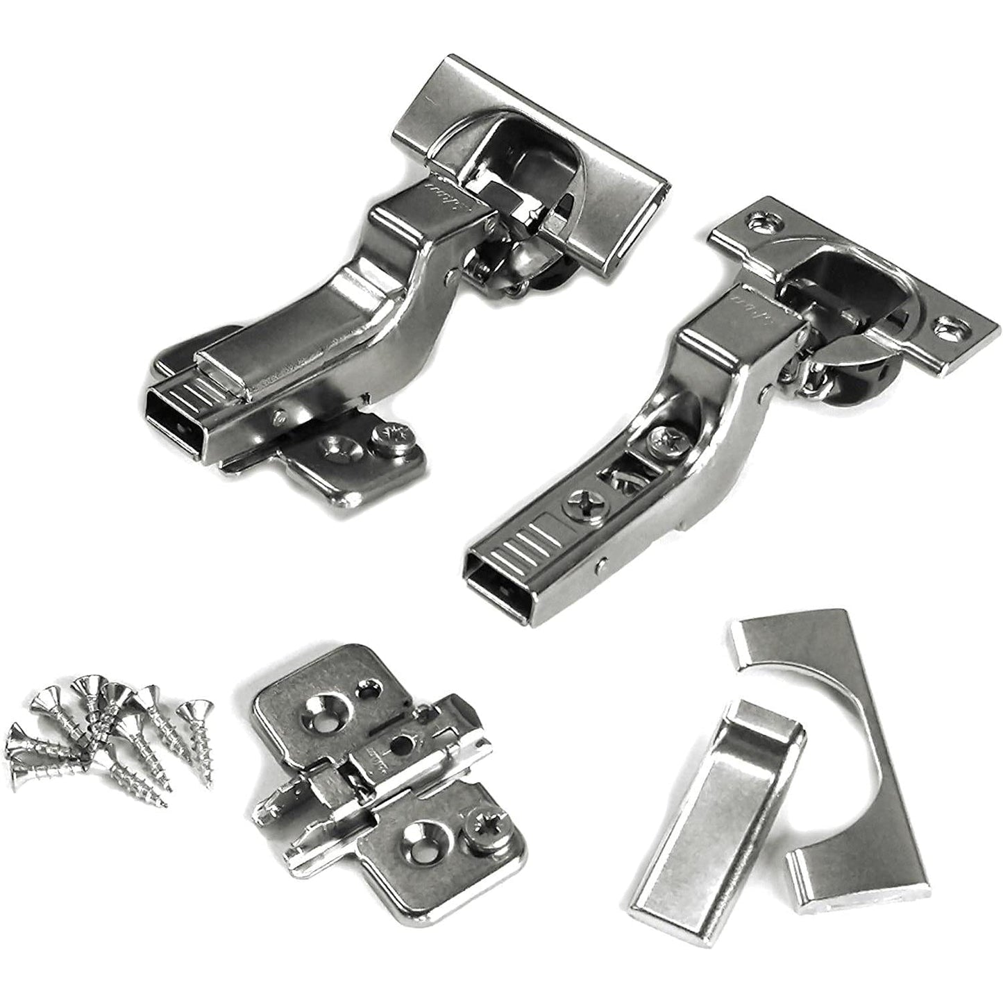 Blum 71B3750 110° Soft-Close Inset Hinge & 173H7100 Mounting Plate & Covers (2 Pack)