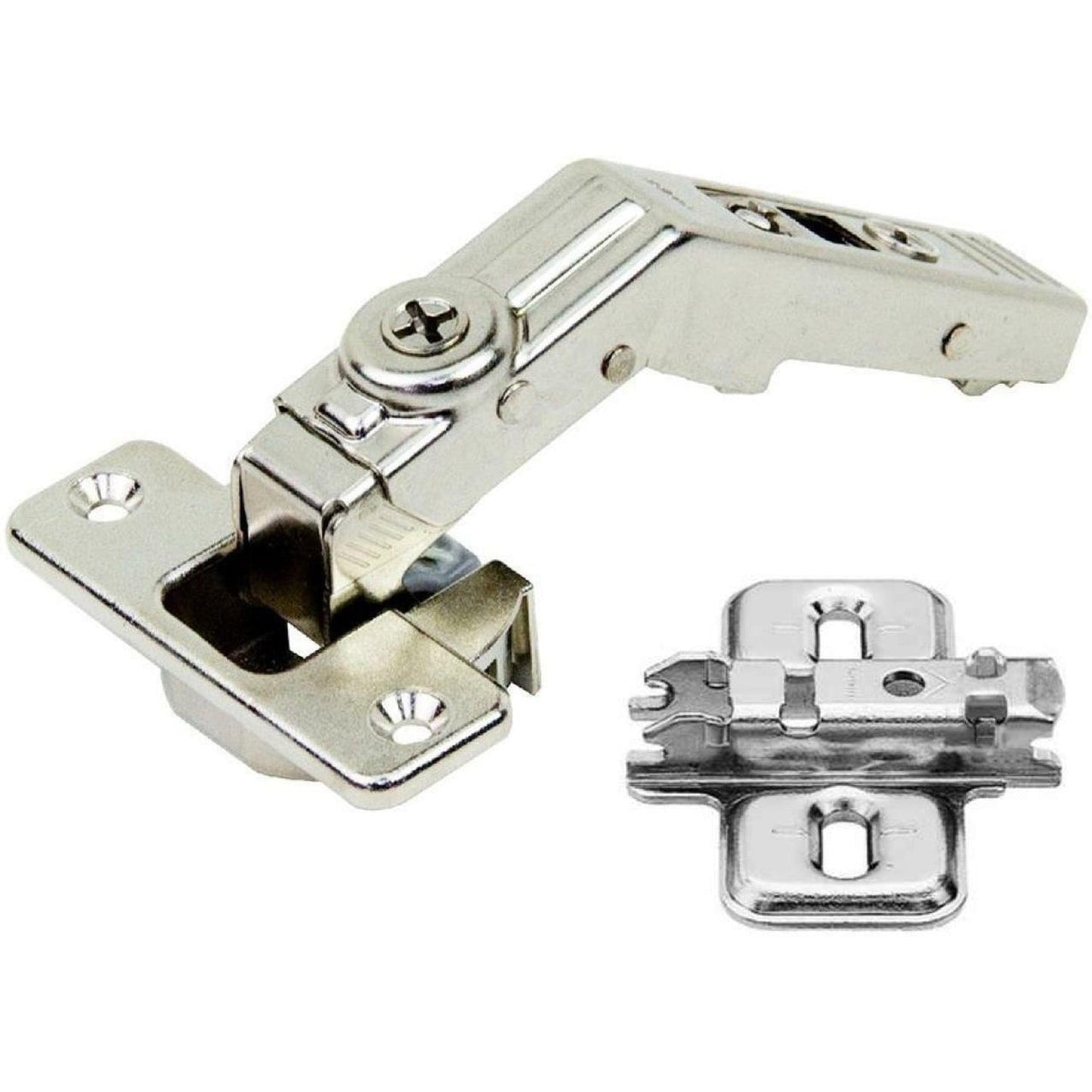 Blum 79T8500 60° Clip On Bi-Fold Hinge & 173L6100 Mounting Plate (2 pack)