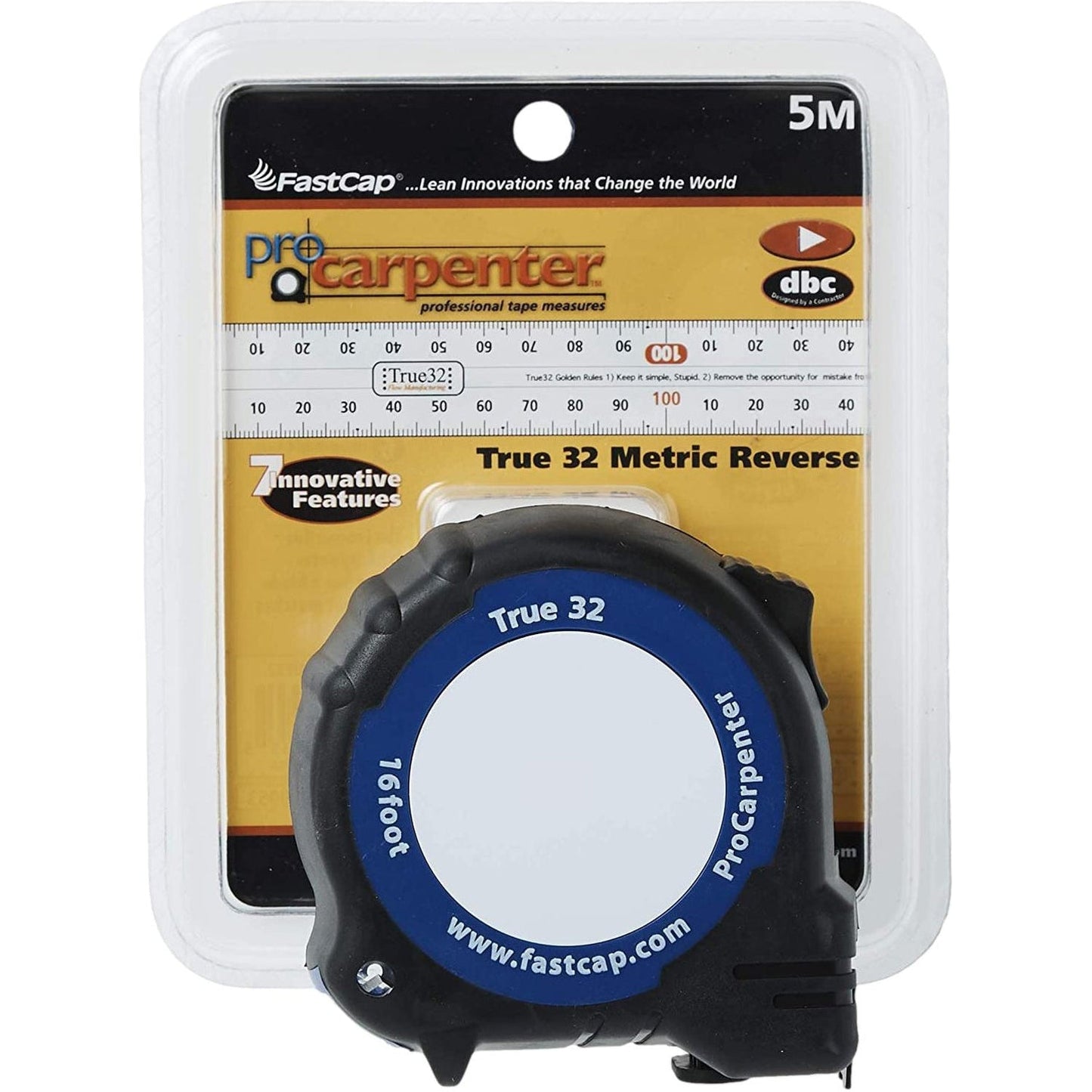 FastCap Pro Carpenter Tape Measure Reverse & Pencil Sharpener 5m
