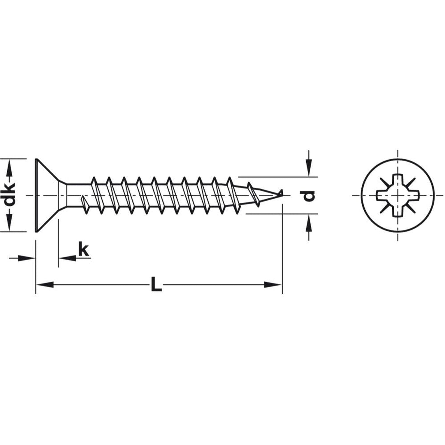 Hafele 3.5 x 17mm Nickel Screws For Hinges (100 Pack)