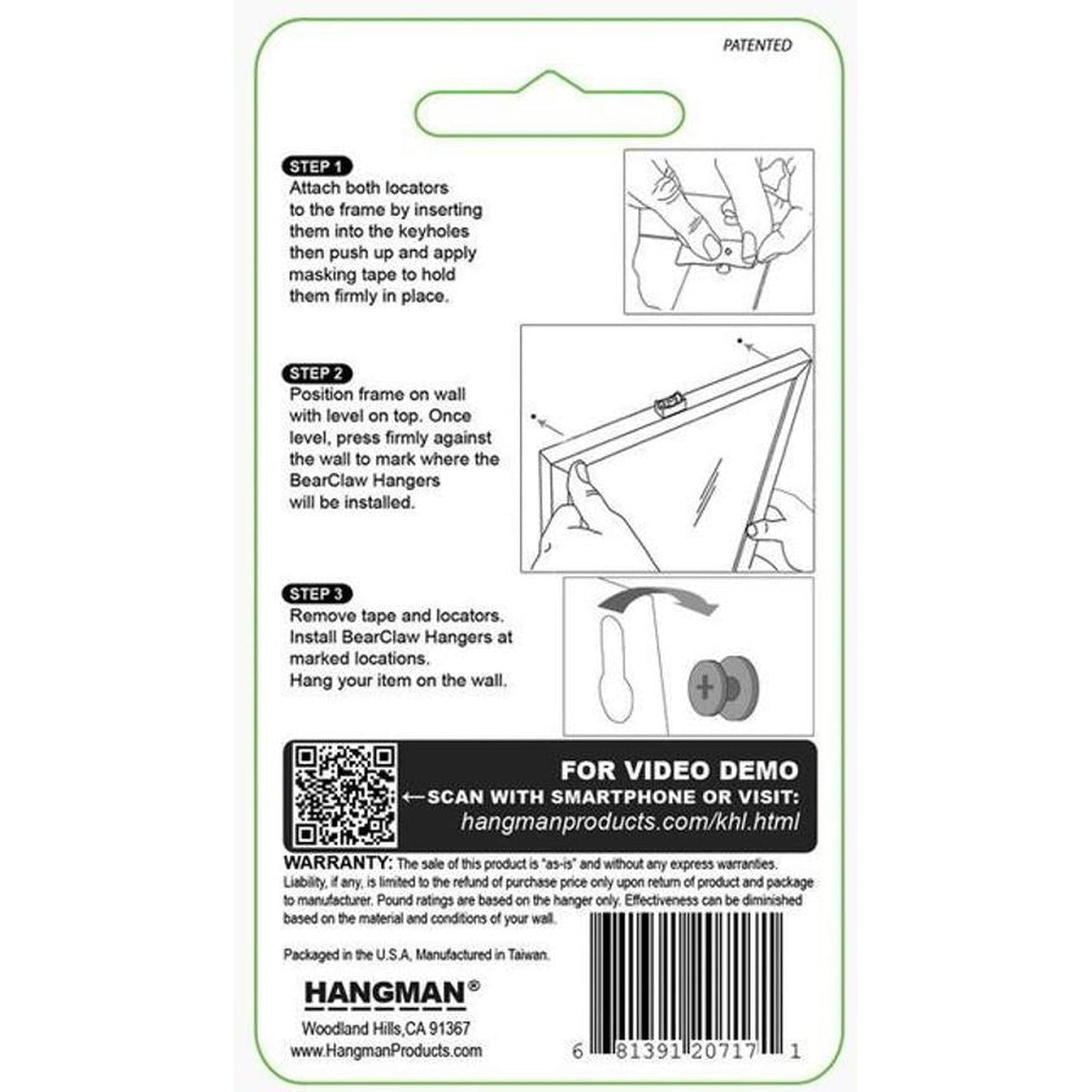 Hangman Keyhole Picture Hanging Kit 45kg (100lbs) KHL