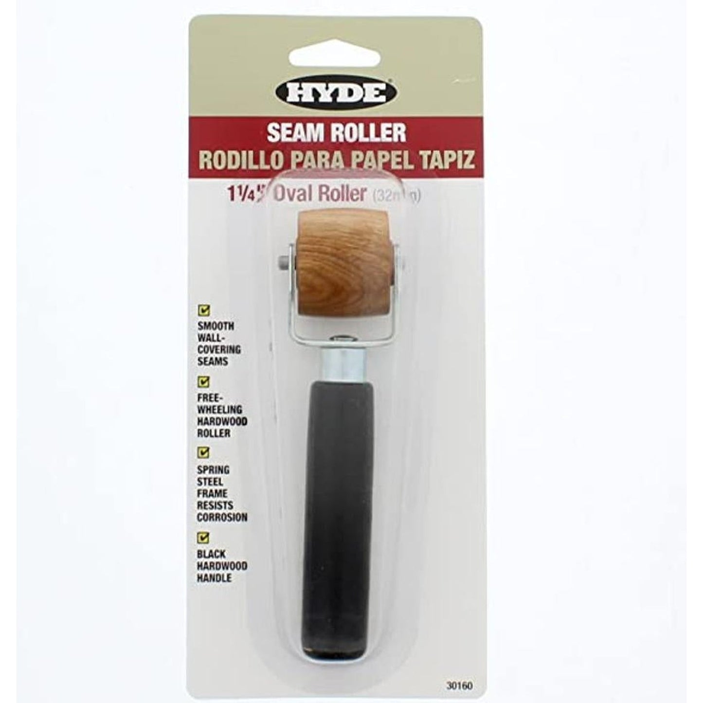 Hyde 30160 Oval Hardwood Wallpaper Roller 32mm (1-1/4")