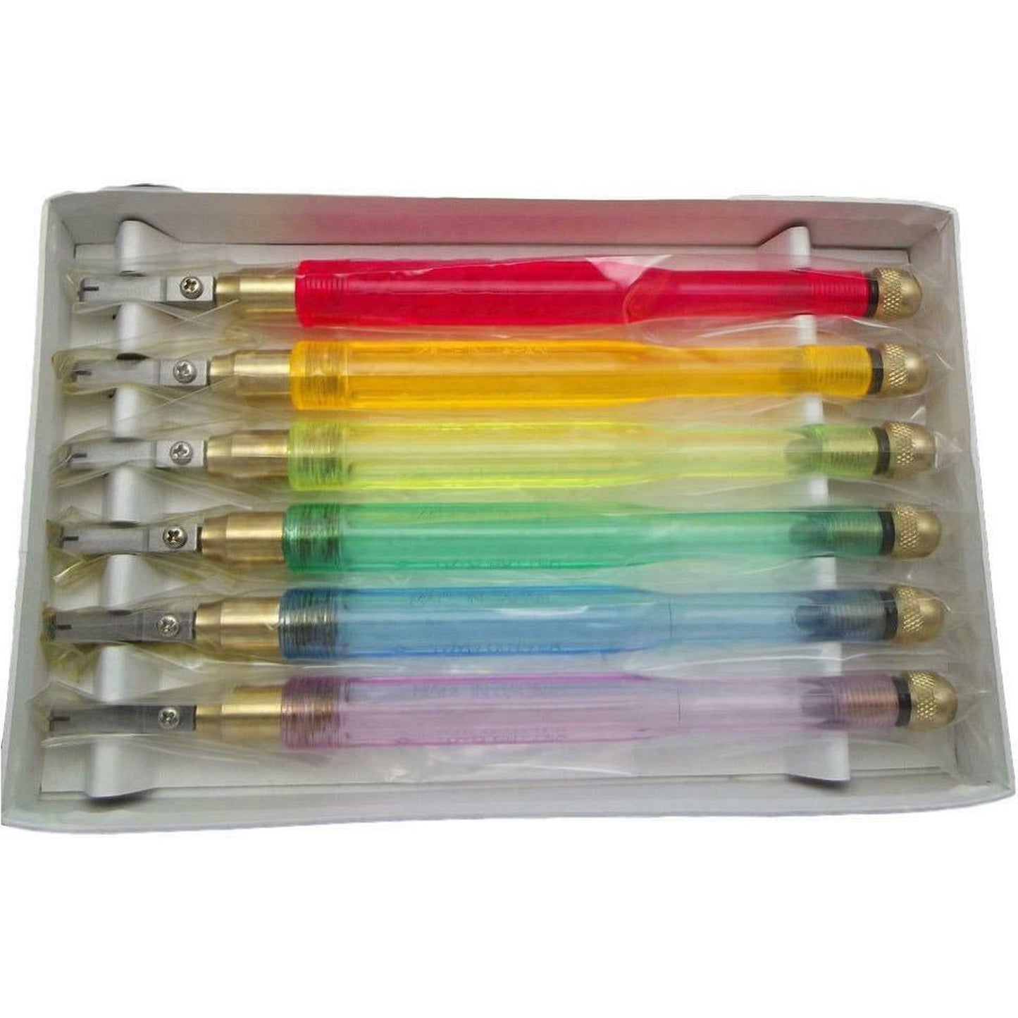 Toyo TC1PR Pattern Head Glass Cutter Rainbow Handle