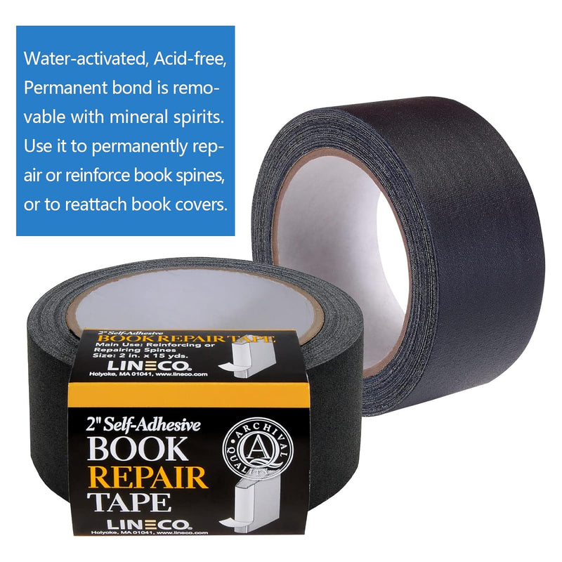 Lineco Book Repair Tape 5cm x 4.5m Self Adhesive Black