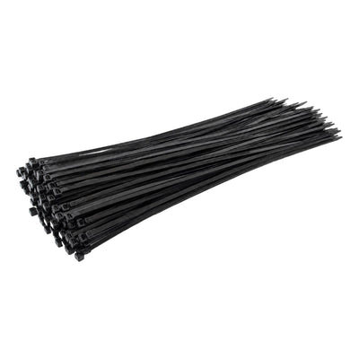 Black Cable Ties 370mm x 4.8mm Strong Zip Ties (100 Pack)