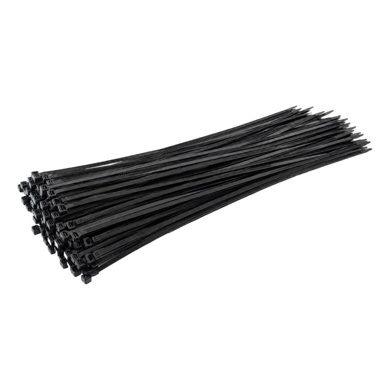 Black Cable Ties 370mm x 4.8mm Strong Zip Ties (100 Pack)