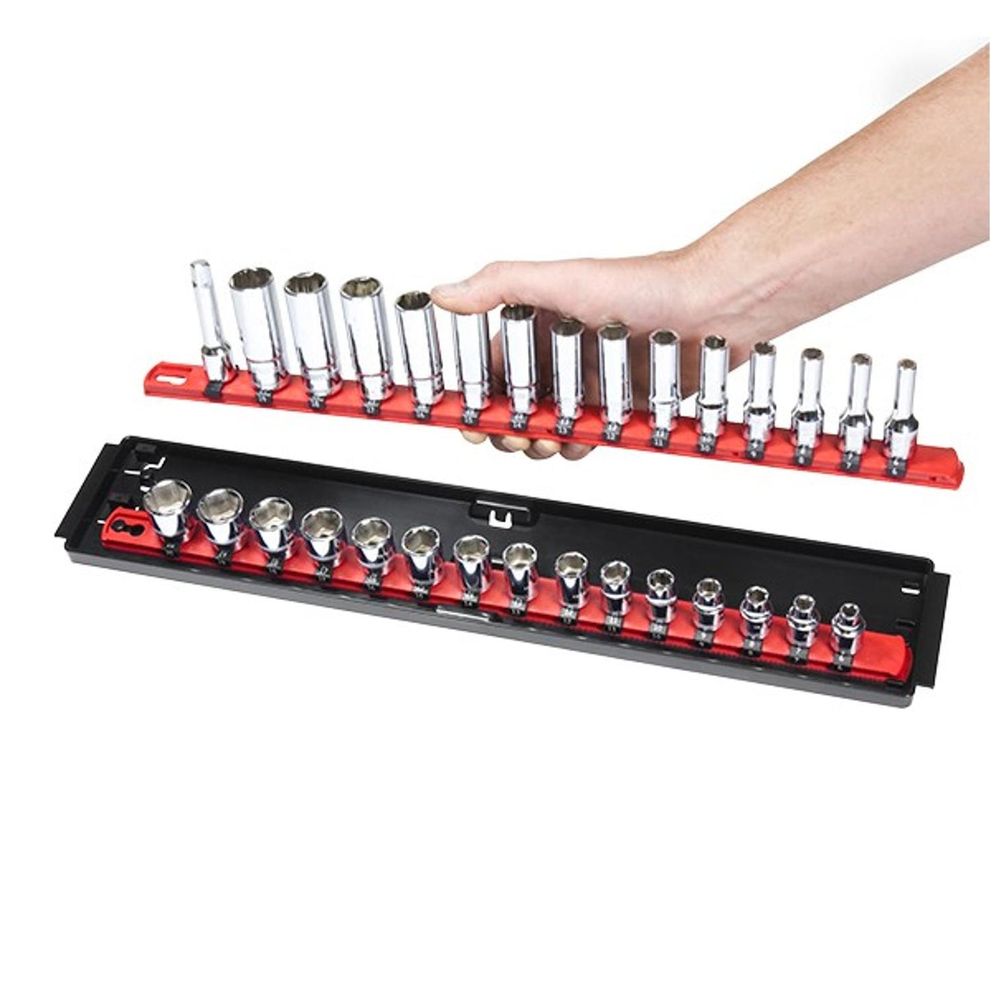 Ernst 8497 1/2" Socket Boss Storage Organiser Rail 2-Rail Twist Lock 13" Blue