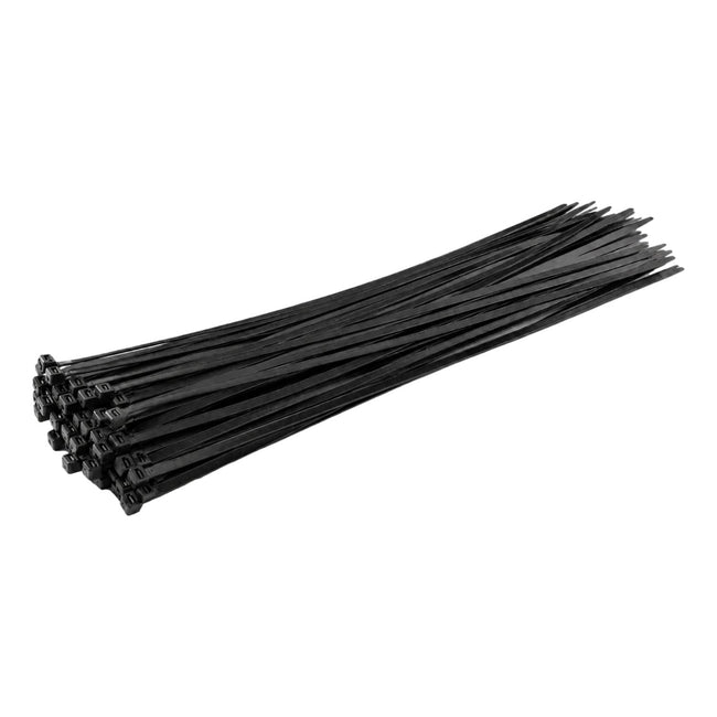 Black Cable Ties 300mm x 3.6mm Strong Zip Ties (100 Pack)