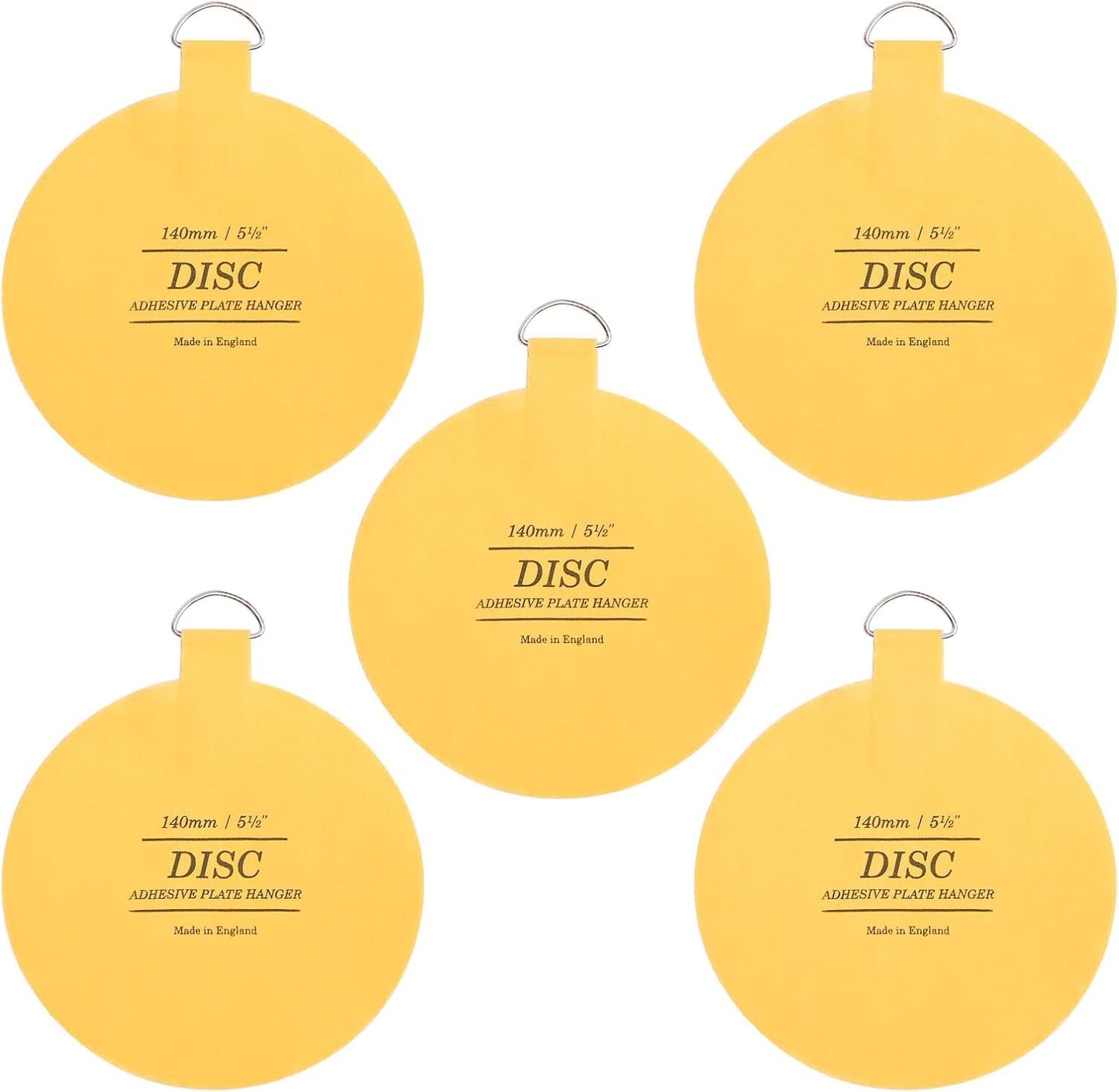 Disc Plate Hangar for Walls - Invisible Self Adhesive Plate Holder 5 Pack (5 1/2"/140mm)