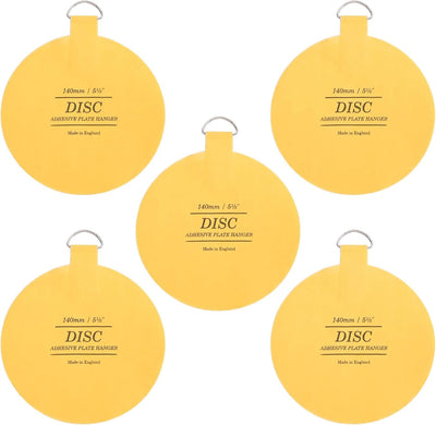 Disc Plate Hangar for Walls - Invisible Self Adhesive Plate Holder 5 Pack (5 1/2"/140mm)