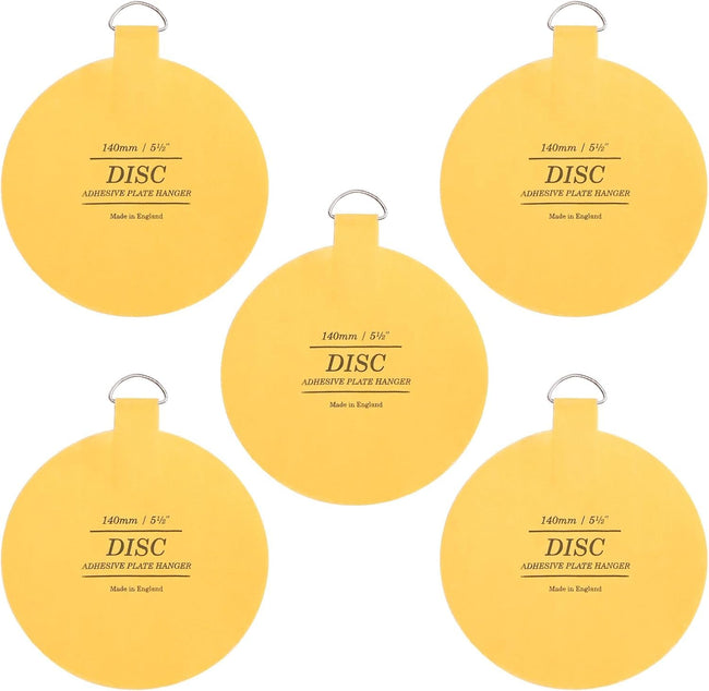 Disc Plate Hangar for Walls - Invisible Self Adhesive Plate Holder 5 Pack (5 1/2"/140mm)
