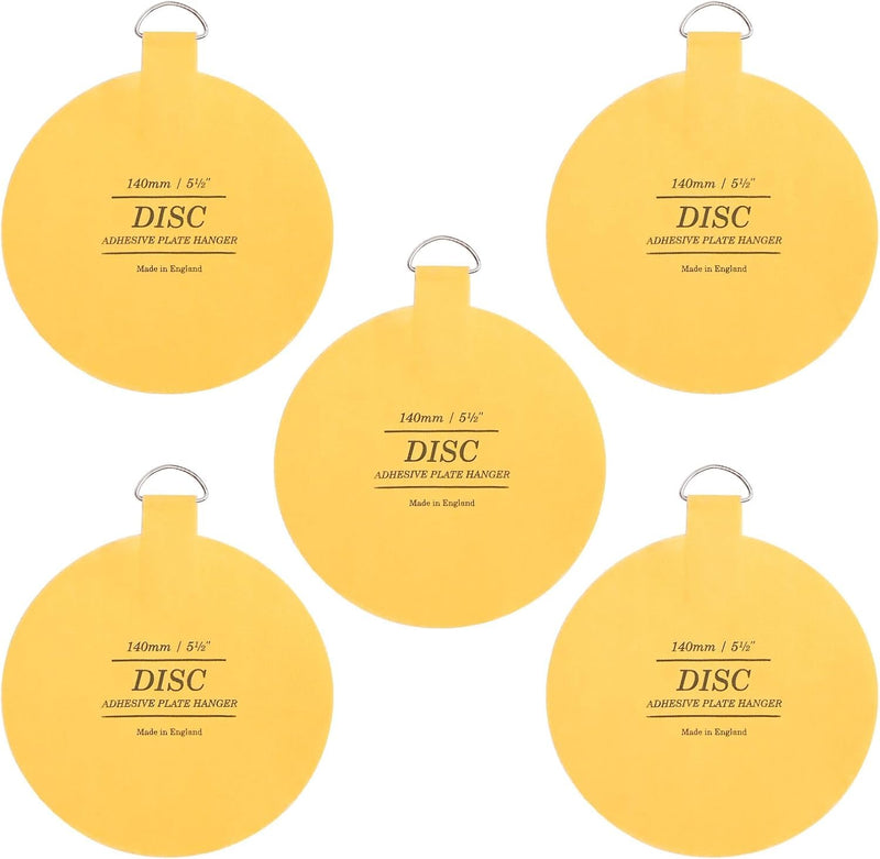 Disc Plate Hangar for Walls - Invisible Self Adhesive Plate Holder 5 Pack (5 1/2"/140mm)