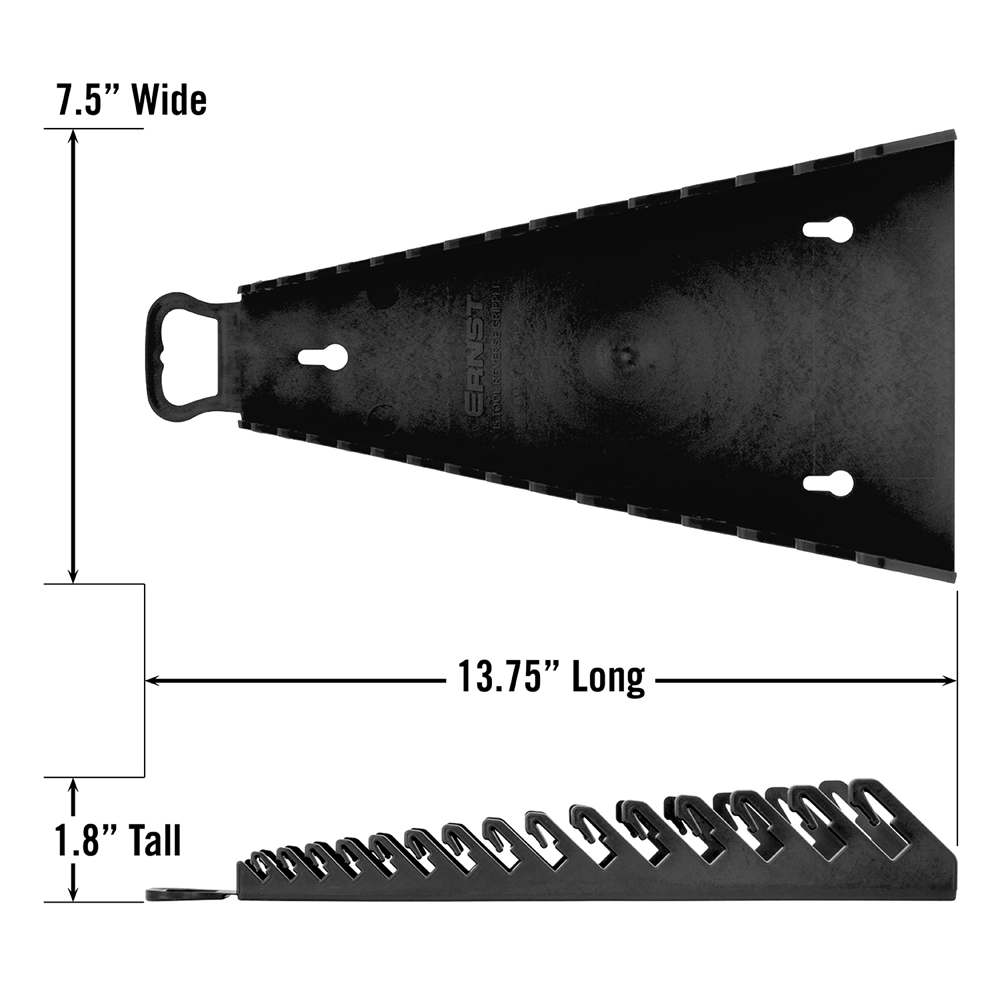 Ernst 15 Tool Gripper Reverse Wrench Organiser Black 5189
