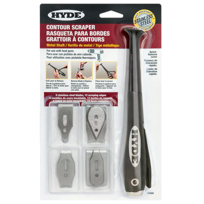Hyde Heat Safe Contour Paint Scraper 6 Stainless Steel Blades 10460