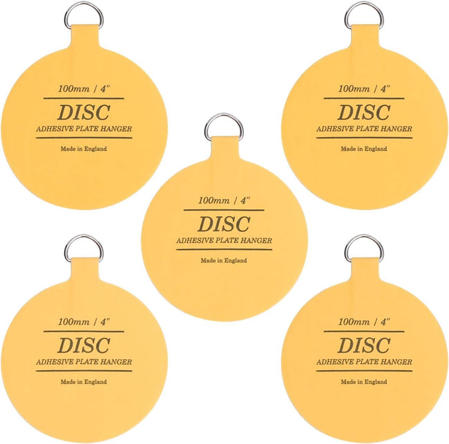 Disc Plate Hangar for Walls - Invisible Self Adhesive Plate Holder 5 Pack (4"/100mm)