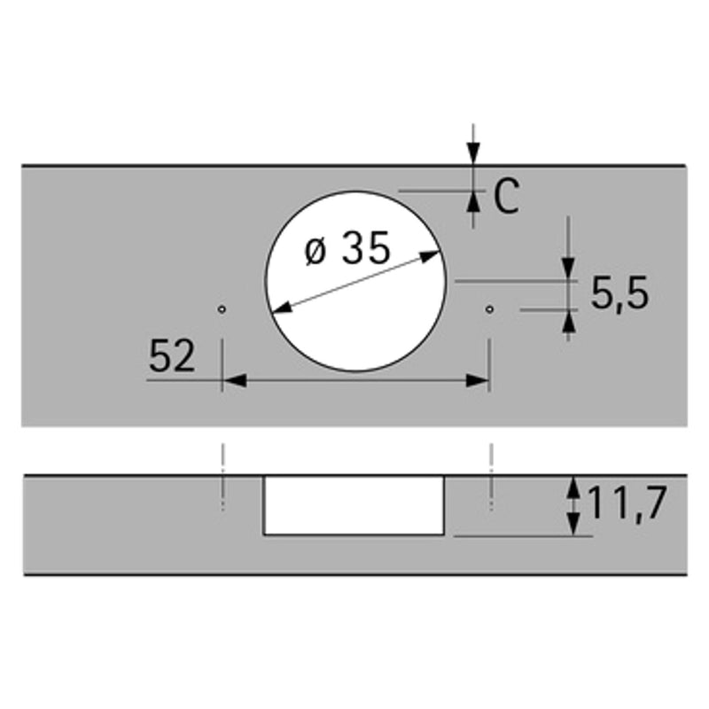 Hettich 9943 Intermat Inset Hinge 48052