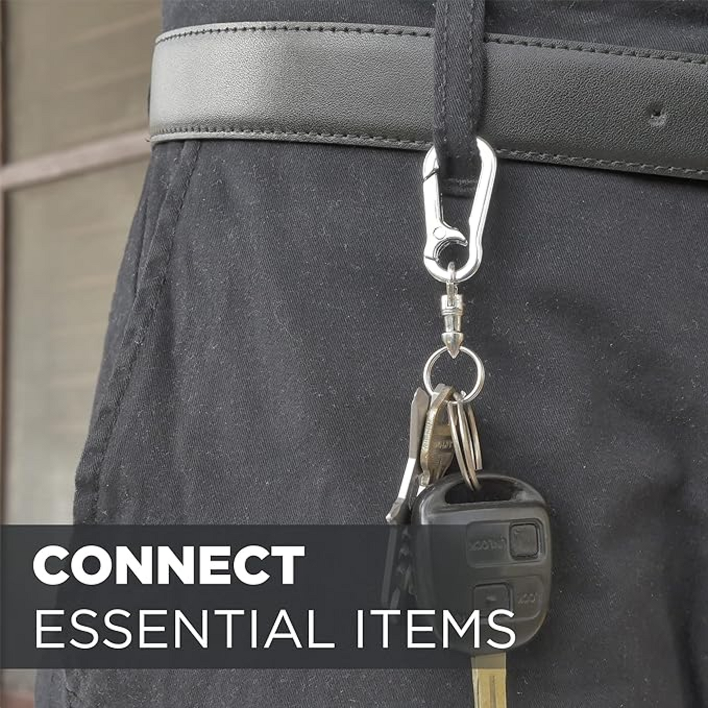 KeySmart KeyConnect Rotating Keyring Connector Stainless Steel