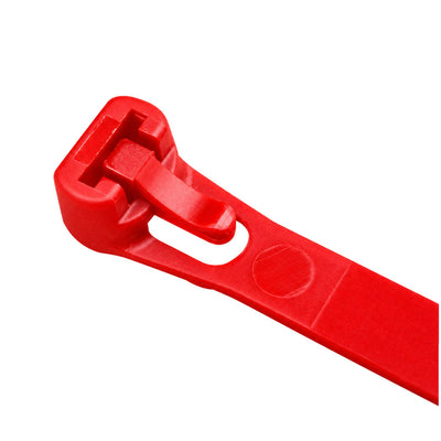 Red Releasable Cable Ties 250mm x 7.6mm, Pack of 100 – Strong Zip Ties