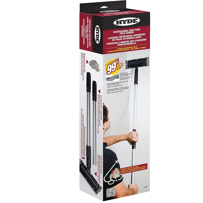 Hyde 09180 Dust-Free Vacuum Sander, Professional with Pole