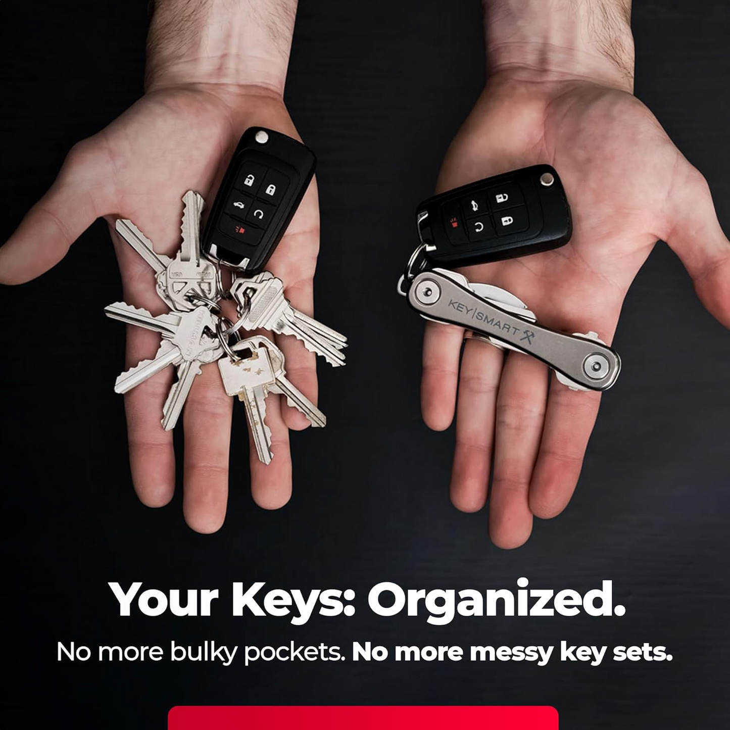 KeySmart Rugged Compact Key Holder Black