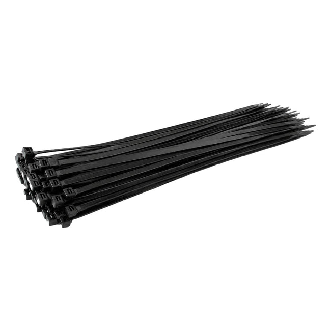 Black Cable Ties 100mm x 2.5mm Strong Zip Ties (100 Pack)